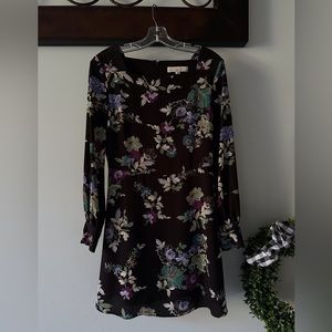 Ann Taylor Loft Floral Black Dress